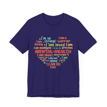 Better Self Better Life - Heart with Motivational & Inspirational Quotes - Unisex Jersey Short Sleeve Tee