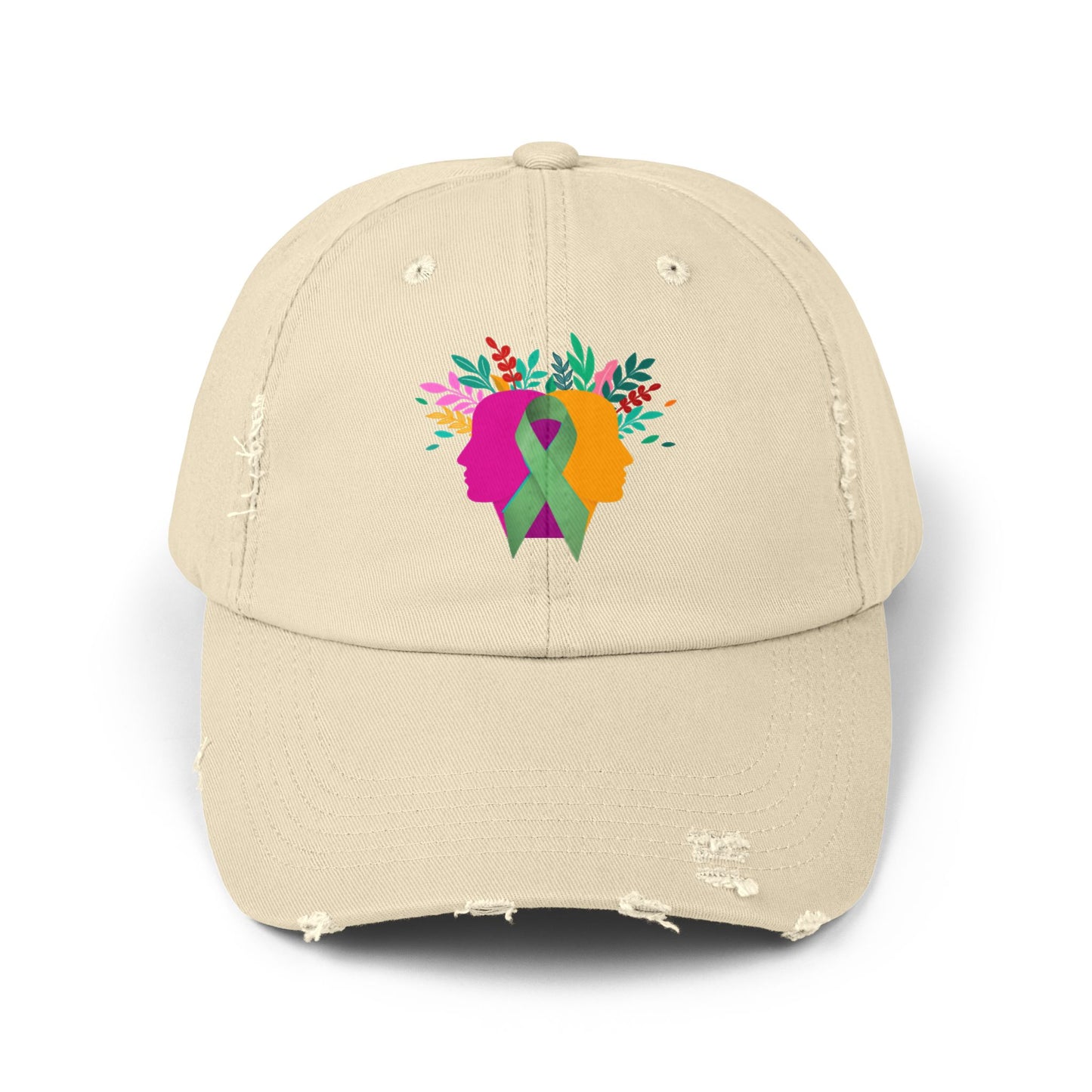 Unisex Distressed Cap with Colorful Awareness Ribbons | Better Self Better Life