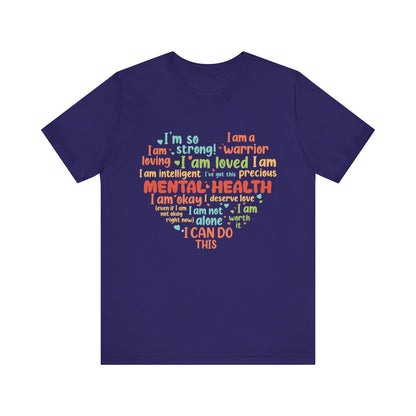 Better Self Better Life - Heart with Motivational & Inspirational Quotes - Unisex Jersey Short Sleeve Tee