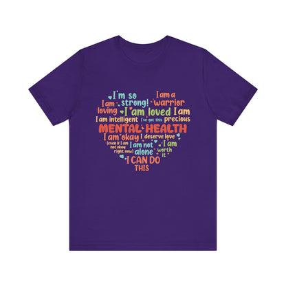 Better Self Better Life - Heart with Motivational & Inspirational Quotes - Unisex Jersey Short Sleeve Tee