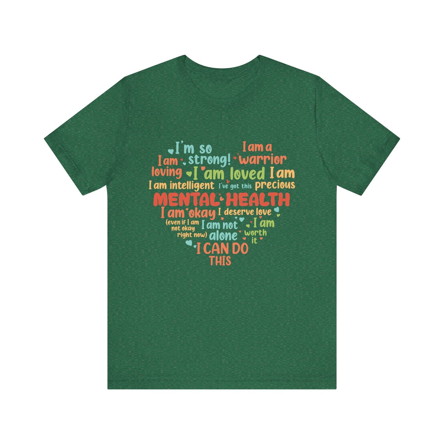 Better Self Better Life - Heart with Motivational & Inspirational Quotes - Unisex Jersey Short Sleeve Tee