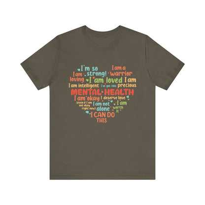 Better Self Better Life - Heart with Motivational & Inspirational Quotes - Unisex Jersey Short Sleeve Tee