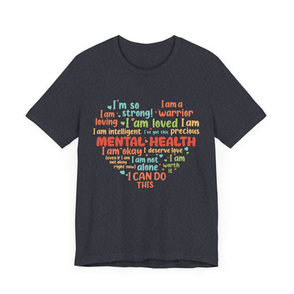 Better Self Better Life - Heart with Motivational & Inspirational Quotes - Unisex Jersey Short Sleeve Tee
