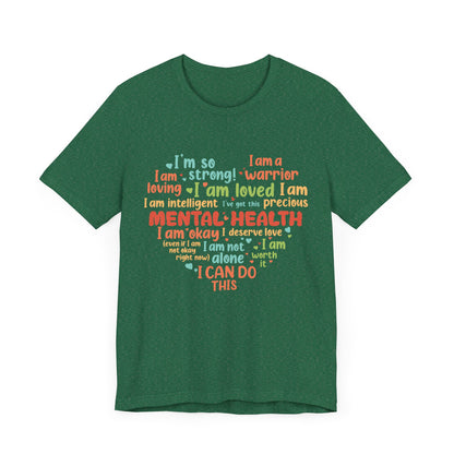 Better Self Better Life - Heart with Motivational & Inspirational Quotes - Unisex Jersey Short Sleeve Tee