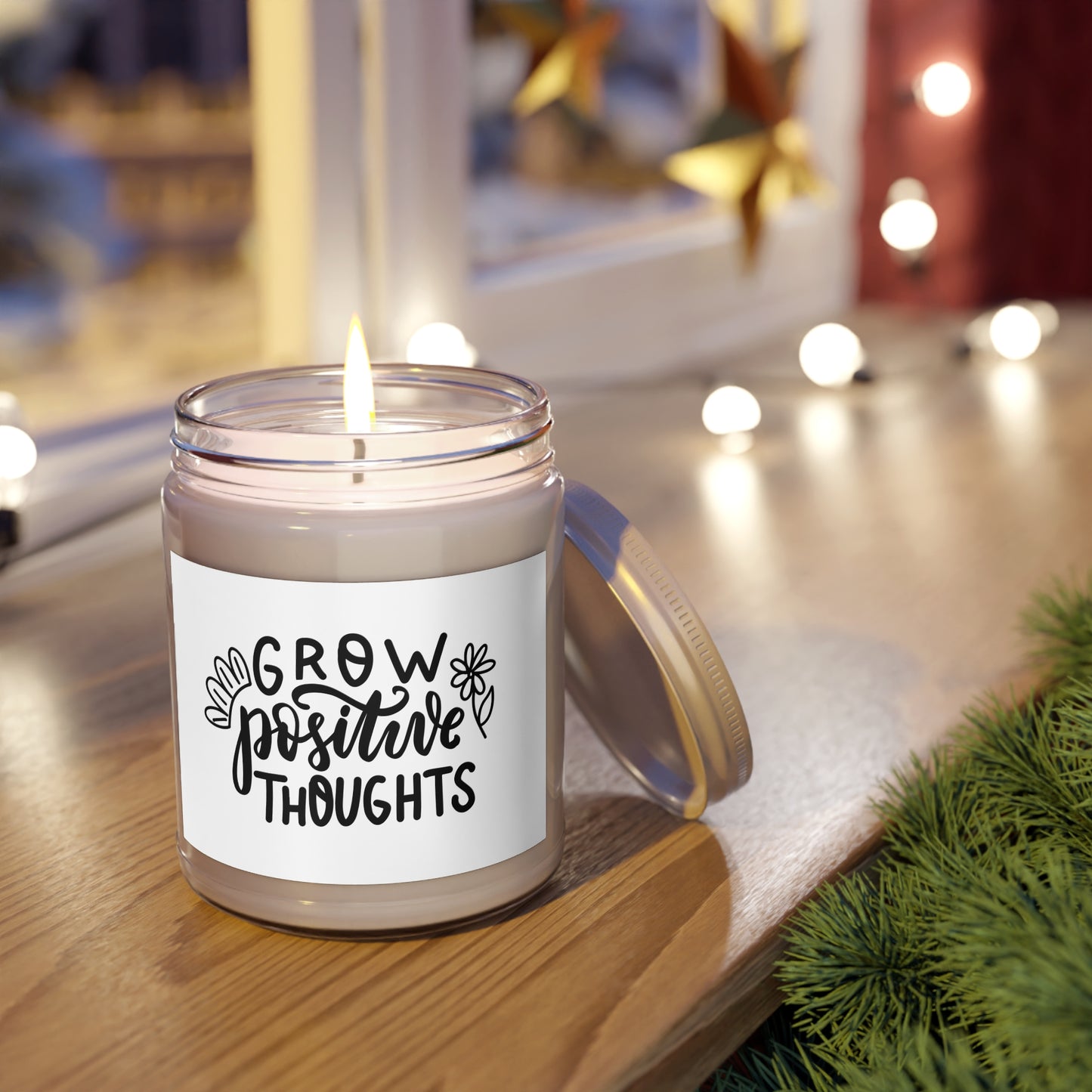Grow Positive Thoughts Scented Candle | Uplifting Home Decor & Gift | Better Self Better Life