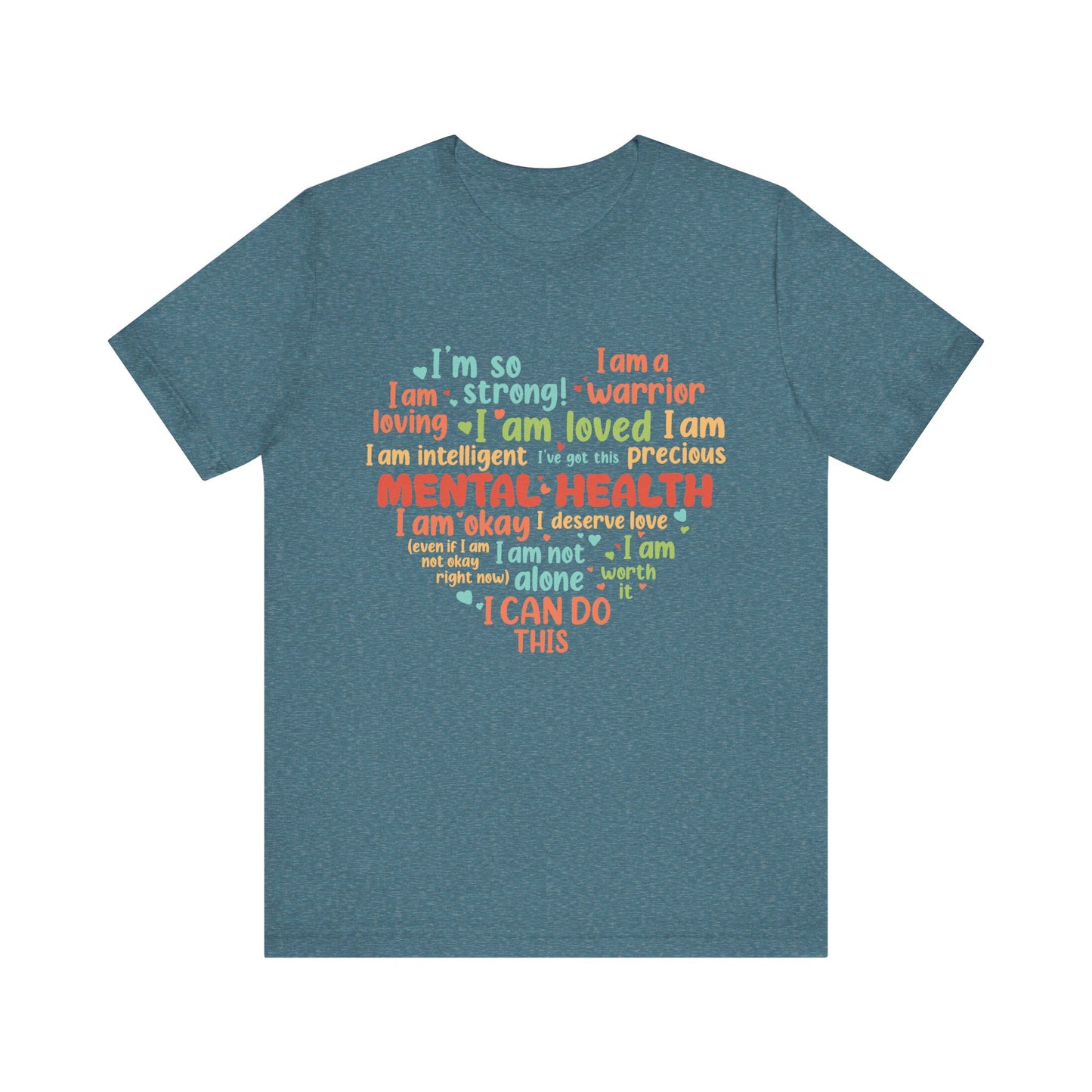Better Self Better Life - Heart with Motivational & Inspirational Quotes - Unisex Jersey Short Sleeve Tee