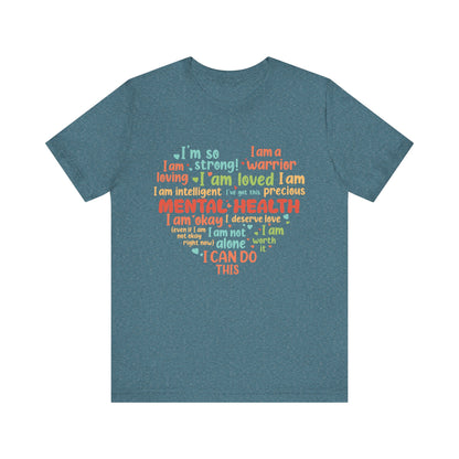 Better Self Better Life - Heart with Motivational & Inspirational Quotes - Unisex Jersey Short Sleeve Tee