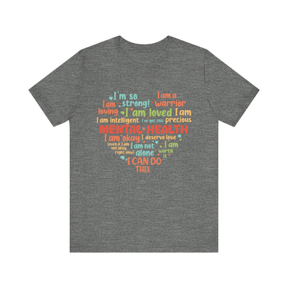 Better Self Better Life - Heart with Motivational & Inspirational Quotes - Unisex Jersey Short Sleeve Tee