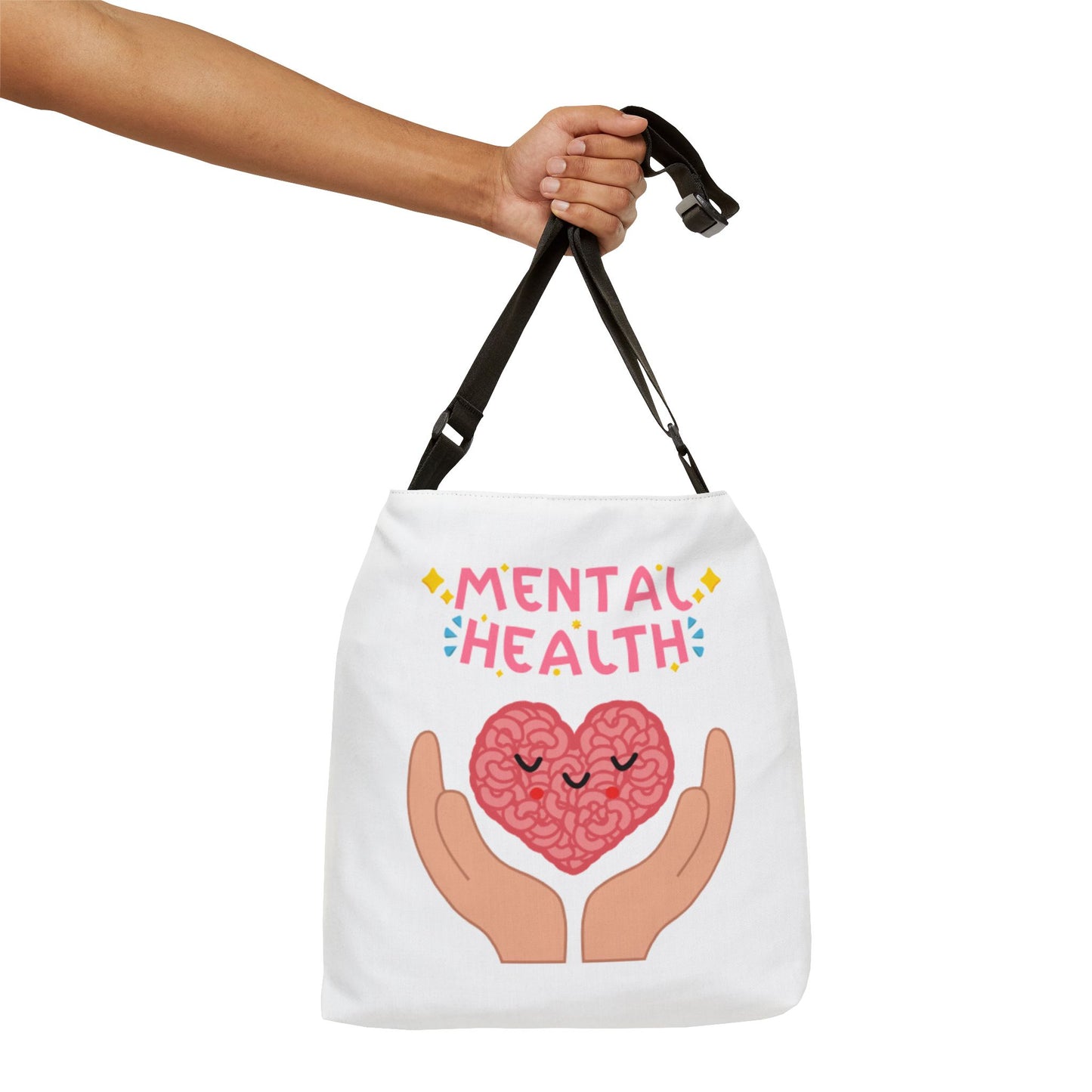 Mental Health Adjustable Tote Bag (AOP) - Customizable, Functional, and Stylish | Better Self Better Life