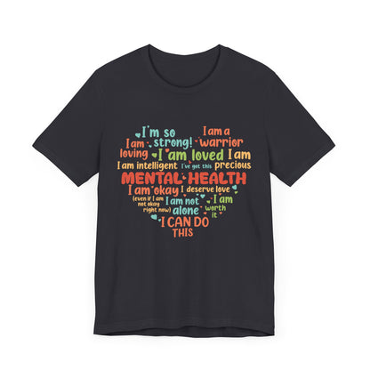 Better Self Better Life - Heart with Motivational & Inspirational Quotes - Unisex Jersey Short Sleeve Tee