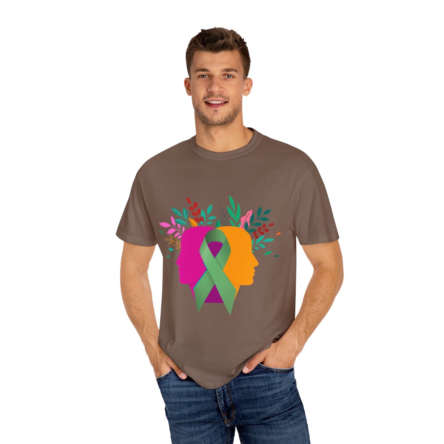 Unisex Garment-Dyed T-Shirt with Inspirational Ribbon Design | Better Self Better Life