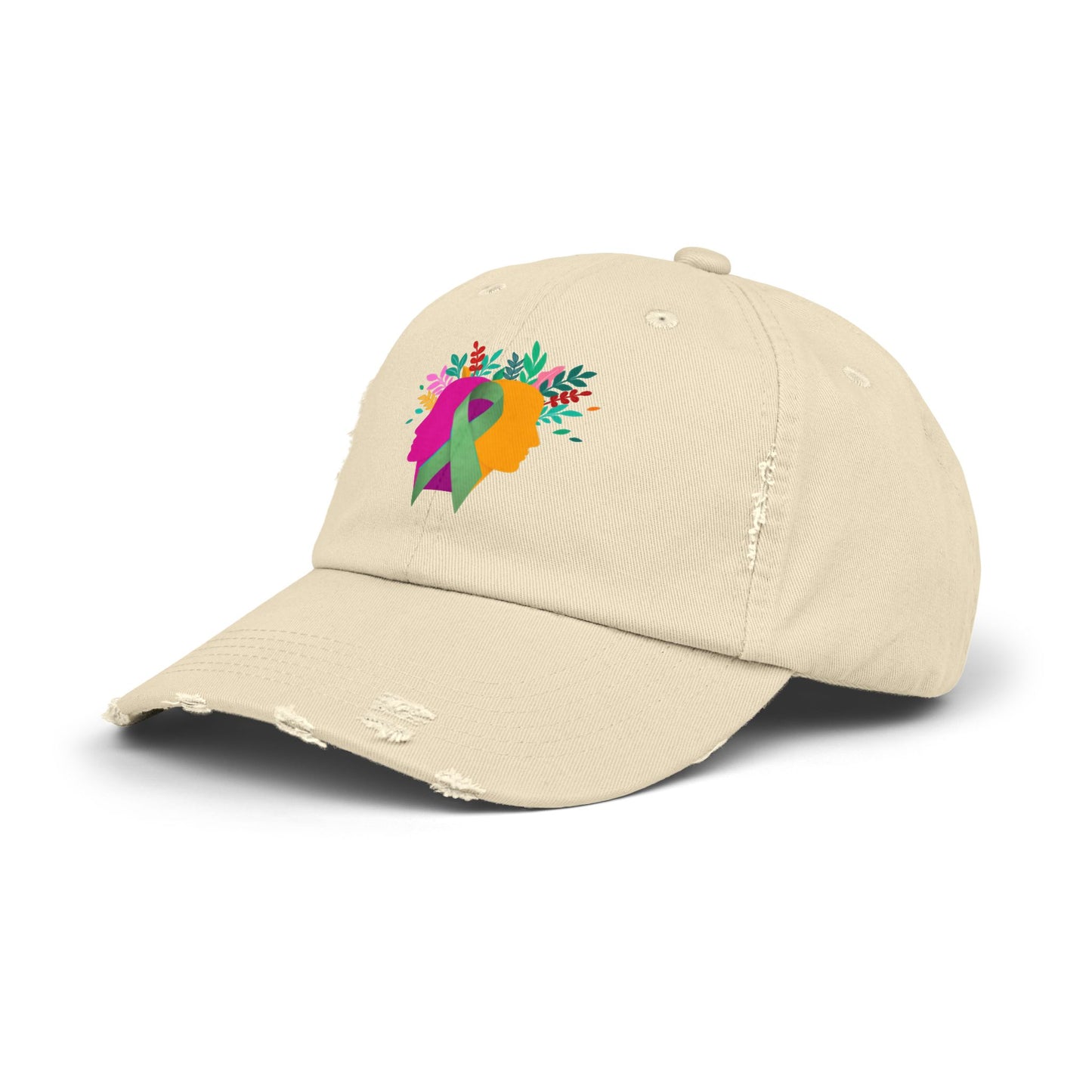 Unisex Distressed Cap with Colorful Awareness Ribbons | Better Self Better Life