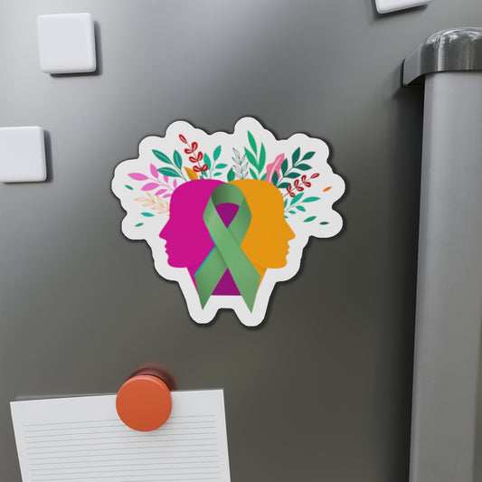 Inspirational Awareness Die-Cut Magnet – Floral Ribbon Design