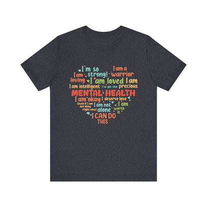 Better Self Better Life - Heart with Motivational & Inspirational Quotes - Unisex Jersey Short Sleeve Tee