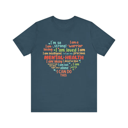 Better Self Better Life - Heart with Motivational & Inspirational Quotes - Unisex Jersey Short Sleeve Tee