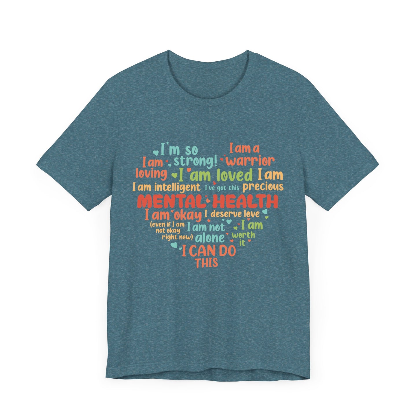 Better Self Better Life - Heart with Motivational & Inspirational Quotes - Unisex Jersey Short Sleeve Tee